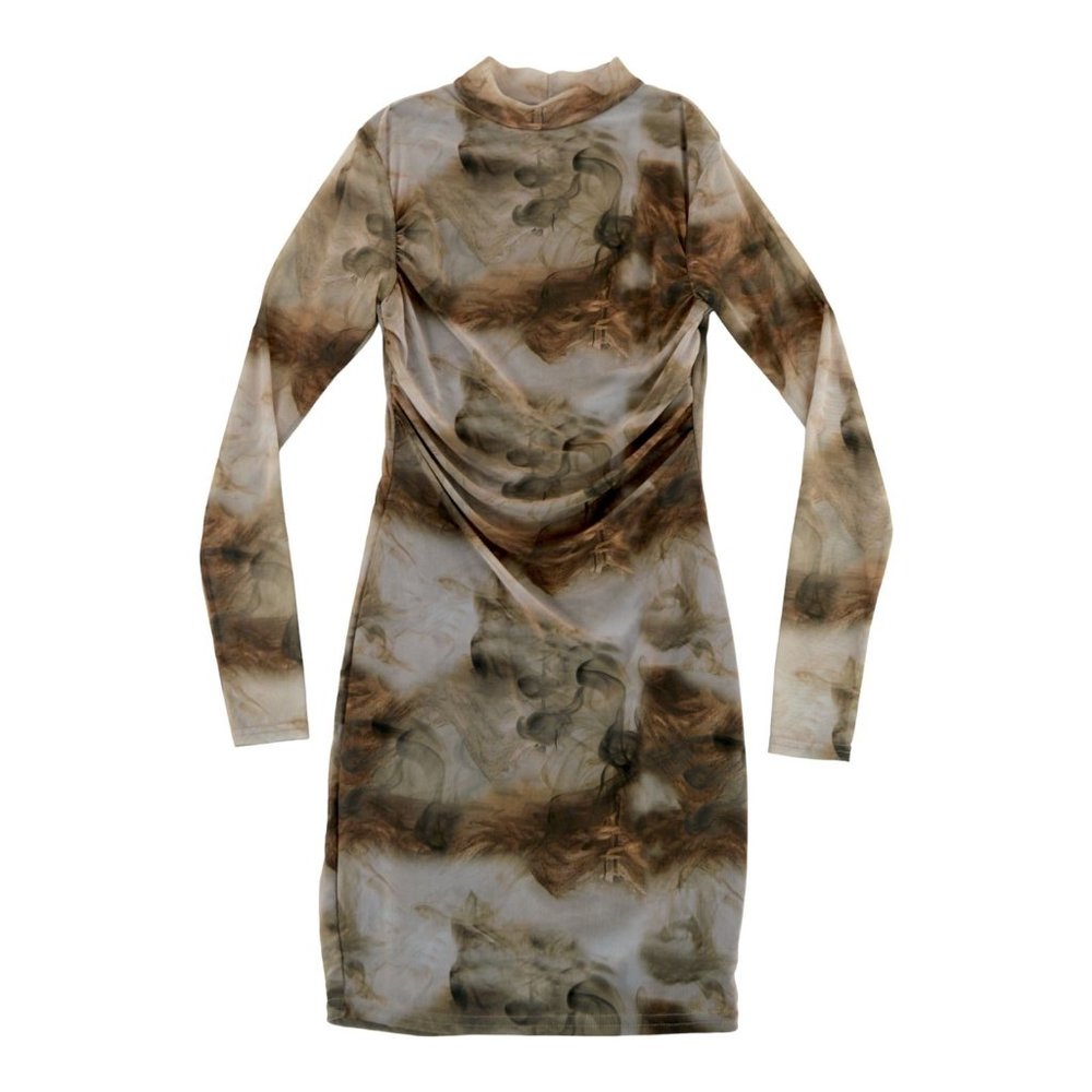 Pretty Little Thing Long Sleeve Dress Shape Brown Size 4‎